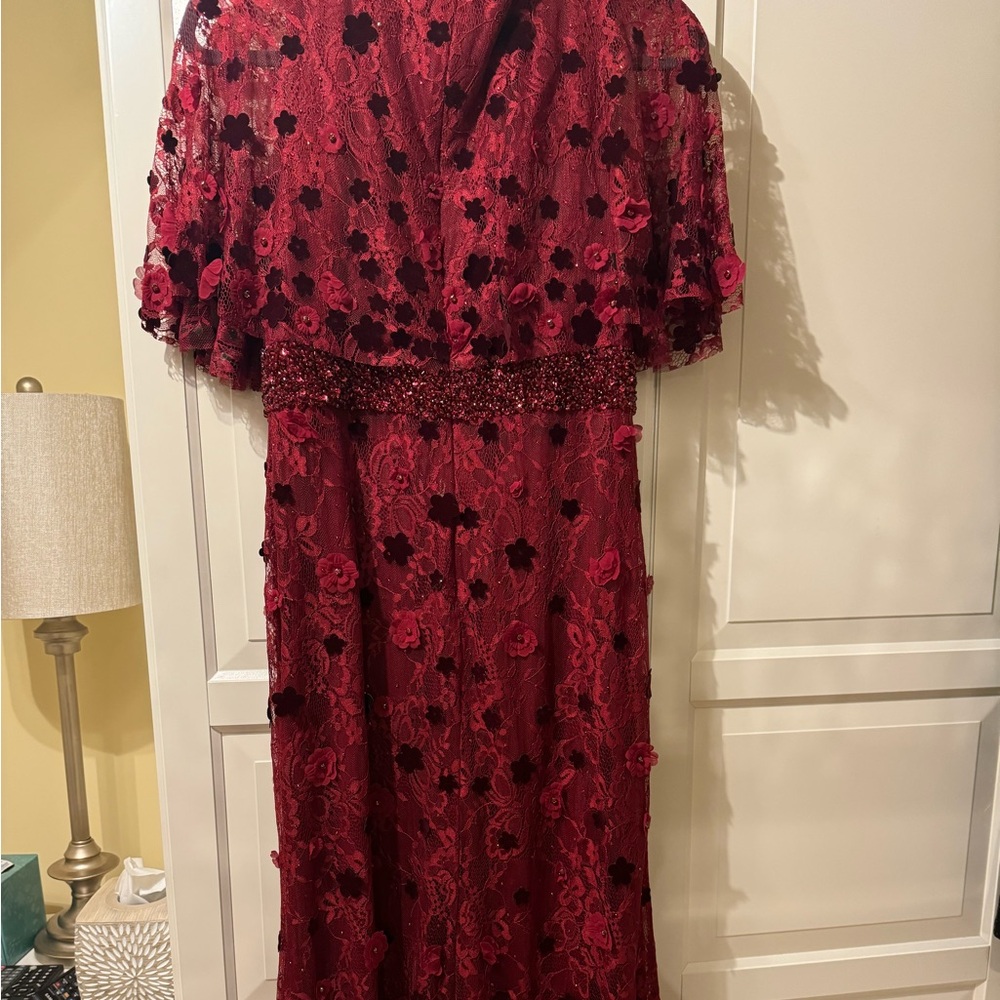 Macdugal cranberry red lace dress